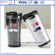 Wholesale Double Wall Heat Preserve Stainless Steel Auto Mug/Thermos Cup Plastic Outer Tumbler Cup with Paper Insert